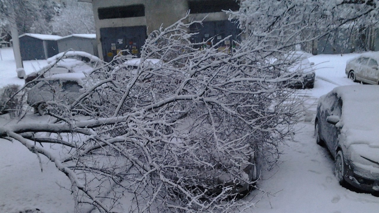 Последствия снегопада в Харькове