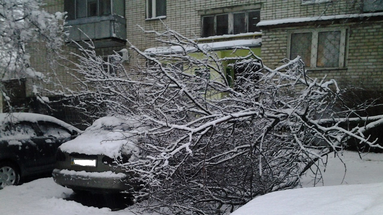 Последствия снегопада в Харькове