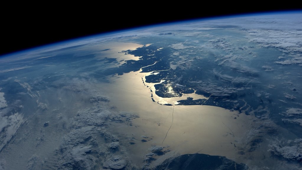 Северная Европа с видом на Северное море и Нидерланды