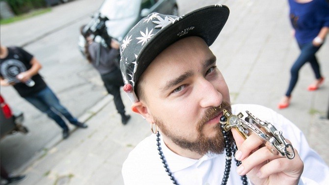 Один из авторов граффити Доминикас Чечкаускас