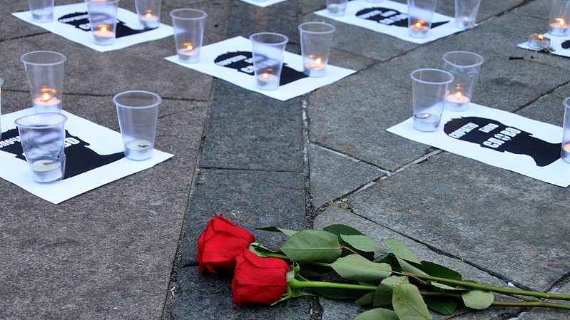 Близько сотні людей зібралися в центрі Києва вшанувати пам'ять Гонгадзе