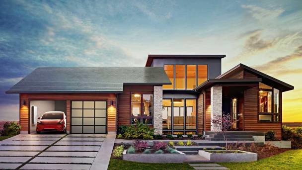 Крыша из солнечных панелей от Tesla и SolarCity
