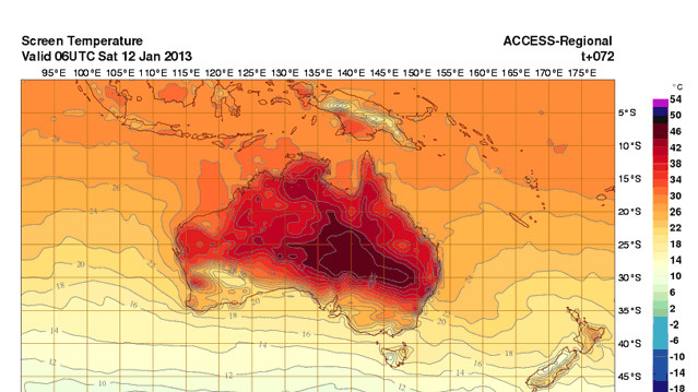 Через небувалу спеку і пожежі в Австралії на картах довелося вводити новий колір